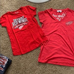 Bundle of TWO Detroit red wings tees